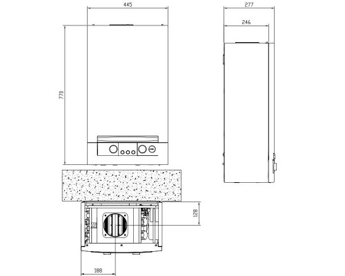 Газовый котел NAVIEN NGB150- 24A (атмосферный) 