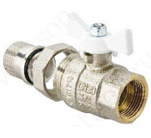 VALTEC, Кран шаровый BASE с полусгоном 1/2  вн.-нар. белая рукоятка