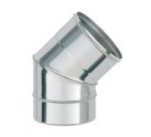 Дымоходное колено d120 (0,5) 2-х секц. нерж. зерк. 45гр.