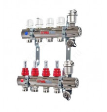 VALTEC, Коллекторная группа со встр. расх. в сборе 1  х 4 вых. Eвроконус 3/4
