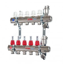VALTEC, Коллекторная группа со встр. расх. в сборе 1  х 5 вых. Eвроконус 3/4