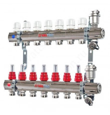 VALTEC, Коллекторная группа со встр. расх. в сборе 1  х 7 вых. Eвроконус 3/4