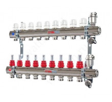 VALTEC, Коллекторная группа со встр. расх. в сборе 1  х 9 вых. Eвроконус 3/4