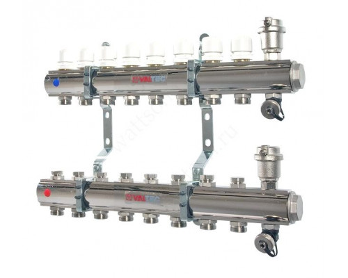 VALTEC, Коллекторная группа в сборе 1  х 8 вых. Eвроконус 3/4